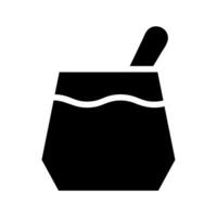 Glass of water with a spoon. Concept of drinking and hydration. vector