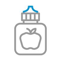 Apple juice in a bottle. Concept of healthy drink, diet, and nutrition. vector