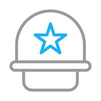 Police hat icon with star. Concept of law enforcement, security, and authority. vector