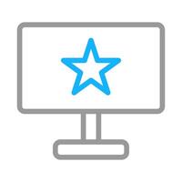 Computer monitor with star icon. Concept of favorite, bookmark, and rating. vector