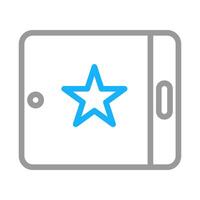 Tablet with star icon. Concept of favorite, rating, and quality. vector