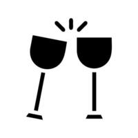 Two wine glasses toasting. Concept of celebration, success, and achievement. vector