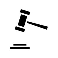 Court hammer for judge, justice, and law. Concept of judgement, authority, and decision. vector