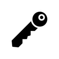 Single black key icon. Concept of security, access, and solution. vector