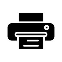 Printer icon printing a document. Concept of office work, printing, and technology. vector