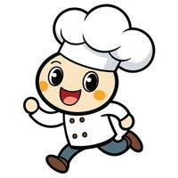 chef running with his hands up vector