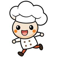 a cartoon chef running with a smile vector