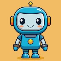 robot illustration white background on a white background vector
