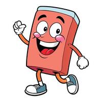 cartoon red box running with a smile vector