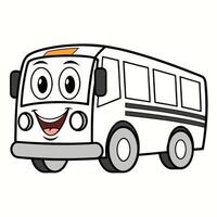 a cartoon bus with a smile on its face on awhite background vector