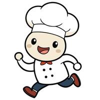chef running with a smile on his face vector