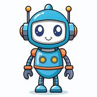 robot illustration white background vector
