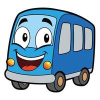 a cartoon bus with a smile vector