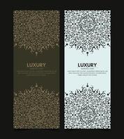 Classic vertical background card with mandala design vector