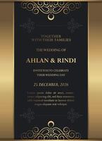 Luxury gold Invitation card design with frame design vector