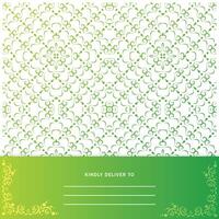 Elegant green art message card design. vector