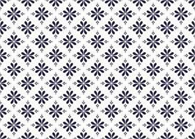 ethnic fabric seamless pattern with decorative flowers, blue and white color, design for cloth, carpet, batik, wallpaper, wrapping etc. vector