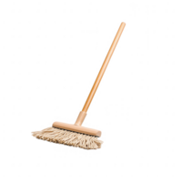 A clean and simple broom with a wooden handle for effective sweeping and cleaning tasks. png