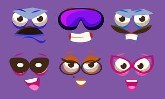 Funny Emojis with Different Emotive Feelings Set, Emoticons with Various Face Expression Illustration vector