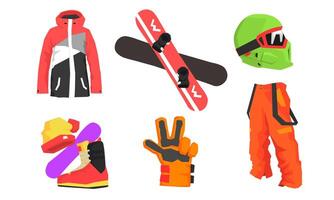 Snowboarding Equipment Set, Winter Sport, Active Lifestyle Illustration vector