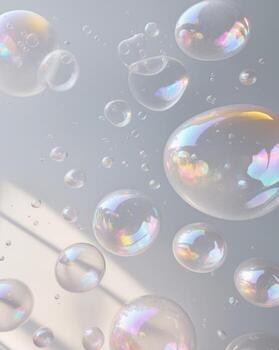Abstract background of colorful foam bubbles creating interesting shapes and textures. photo
