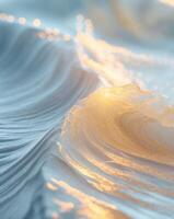 Abstract Wave Texture with Golden Glow and Blue Highlights photo