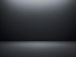 Empty Dark Room with Sleek Black Gradient Backdrop for Product Showcases.Empty Dark Room with Sleek Black Gradient Backdrop for Product Showcases. photo