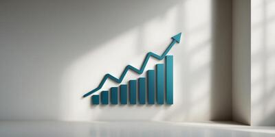 A Simple flat logo of upward trending bar graphA Simple flat logo of upward trending bar graph. photo