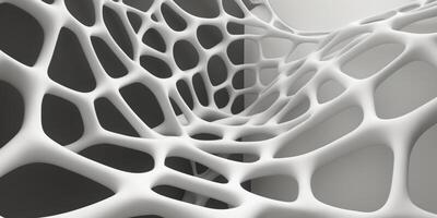 Abstract White Network Structure With Irregular Holes photo