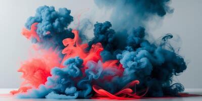 Abstract smoke texture with blue and red hues photo