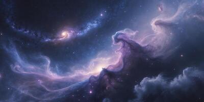 Cosmic Nebula Artwork with Stars and Galaxies in Deep Space photo