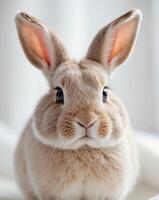 Cuddly Rabbit A adorable rabbit with a twitching nose floppy earCuddly Rabbit A adorable rabbit with a twitching nose floppy ear. photo