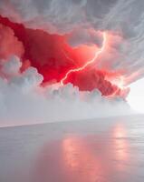 Dramatic abstract red lightning cloud banner with an electrifying atmosphere photo