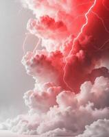 Dramatic abstract red lightning cloud banner with an electrifying atmosphereDramatic abstract red lightning cloud banner with an electrifying atmosphere. photo