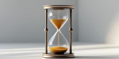 Hourglass with flowing sand representing the concept of time and moneyHourglass with flowing sand representing the concept of time and money. photo