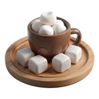 3D Icon of a Mug with Fluffy Marshmallows png