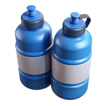 3d einstellen von Blau Wasser Flaschen mit Kappen. png