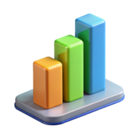 Realistic graph icon for data and analytics designs. png