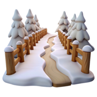 Realistic snow-covered path icon for winter themes. png