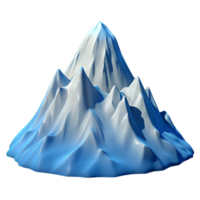 3D snow-covered mountain with detailed textures. png