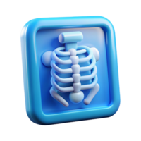 Realistic X-ray image icon for medical themes. png
