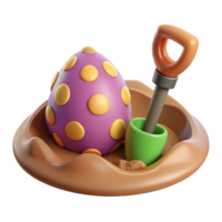 Decorative painted eggs in a festive basket. png