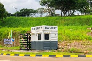 Bakauheni, January 17, 2025, a security post in a grassy field with a plant wall photo