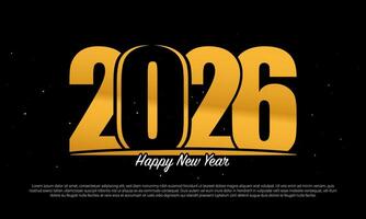 2026 contento nuevo año antecedentes diseño con estrellas en negro antecedentes vector