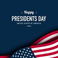 Presidents Day Background Design with American Flag on blue background. vector