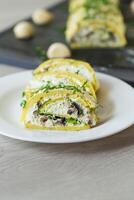 Mushroom-Stuffed Potato Roll Delight photo