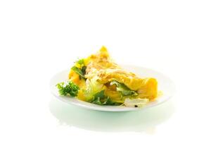 egg roll with vegetables in a plate photo