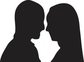 silhouette of a couple illustration vector