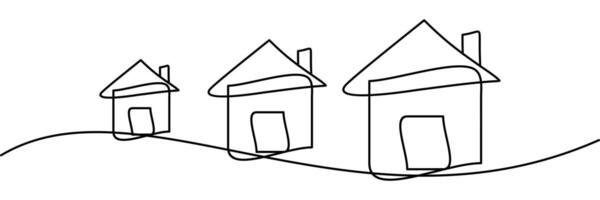 continuous line drawing of housing symbol. abstract line art illustration vector