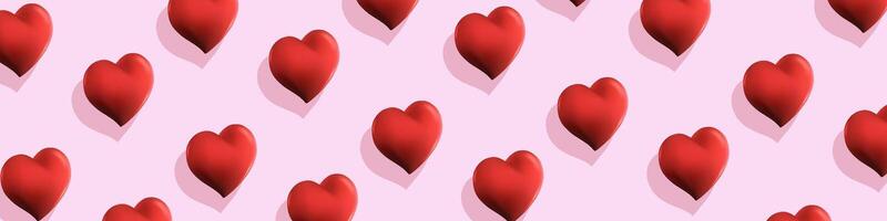 Valentines day banner background with 3D heart shaped vector